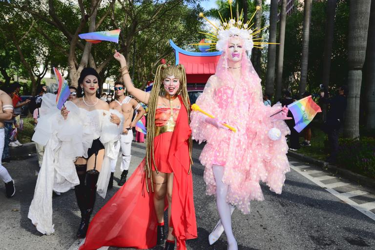 Betty Apple and Popcorn at Taiwan Pride 2020, photo by Wang Newton.