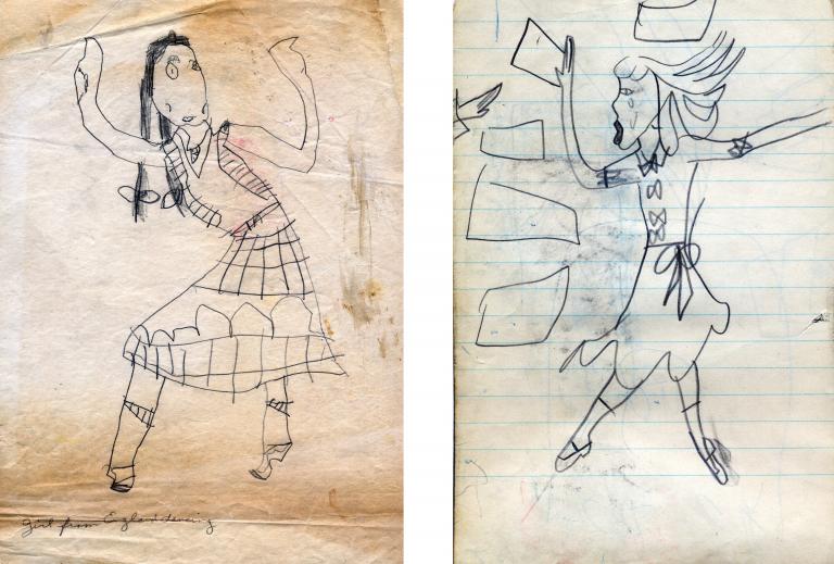 Carolee Schneemann childhood drawings