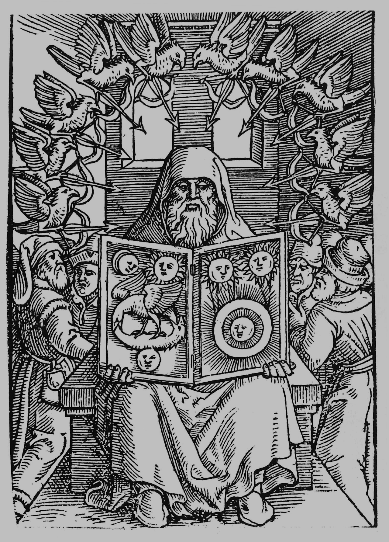 16th-century woodcut of Hermes Trismegistus, from the title page of Zadith Ben Hamuel’s "De chemica Senioris" (Strassburg, 1566). Cordelia Molloy / Science Photo Library.