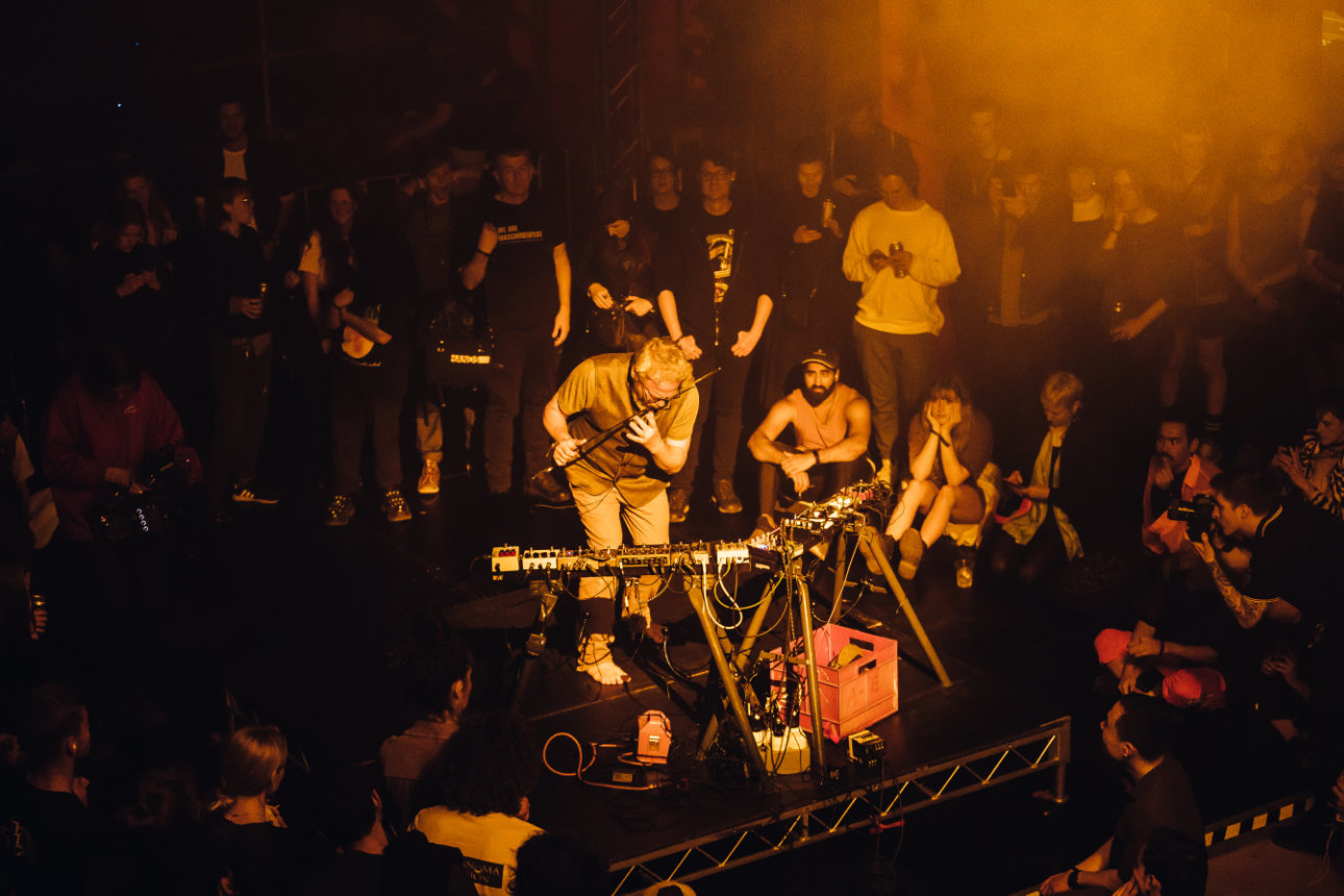 Justice Yeldham performing at Soft Centre 111 Festival, 2019 at Casula Powerhouse Arts Centre in Sydney. Photo by Jordan Munns.