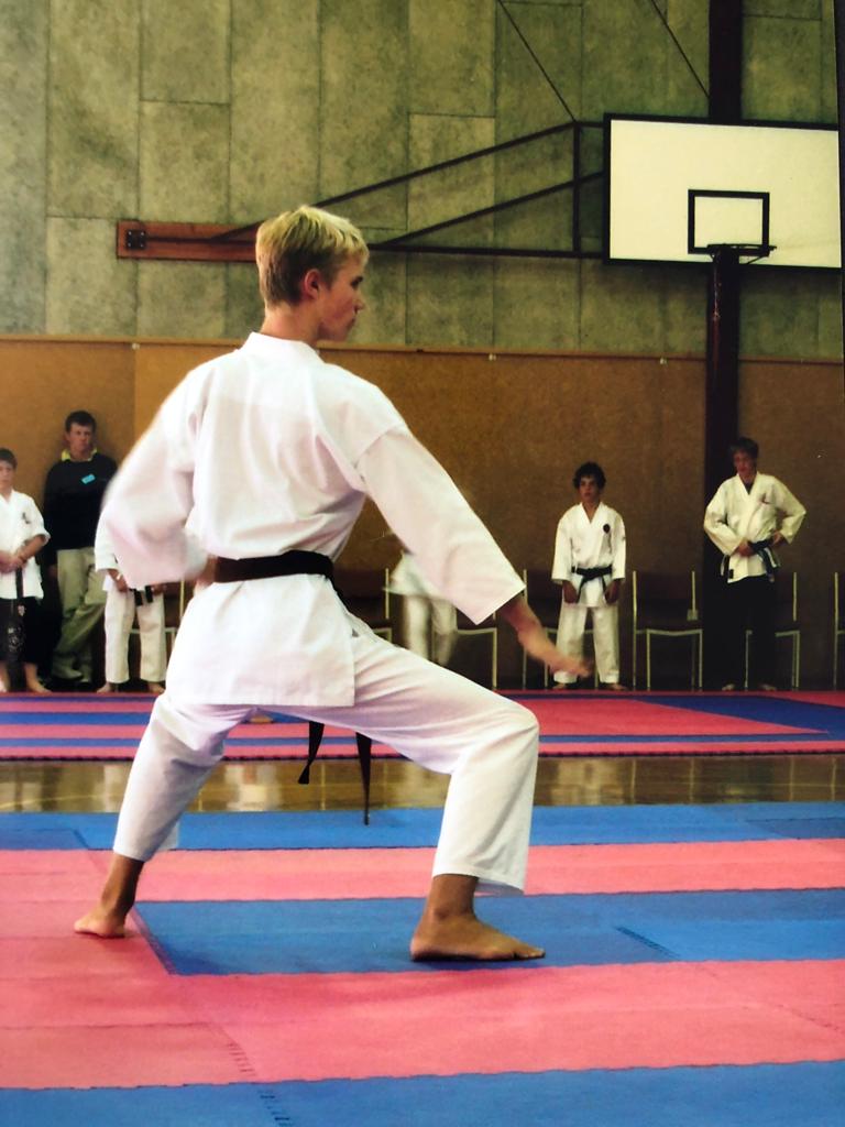 Nick van Halderen performing Karate.
