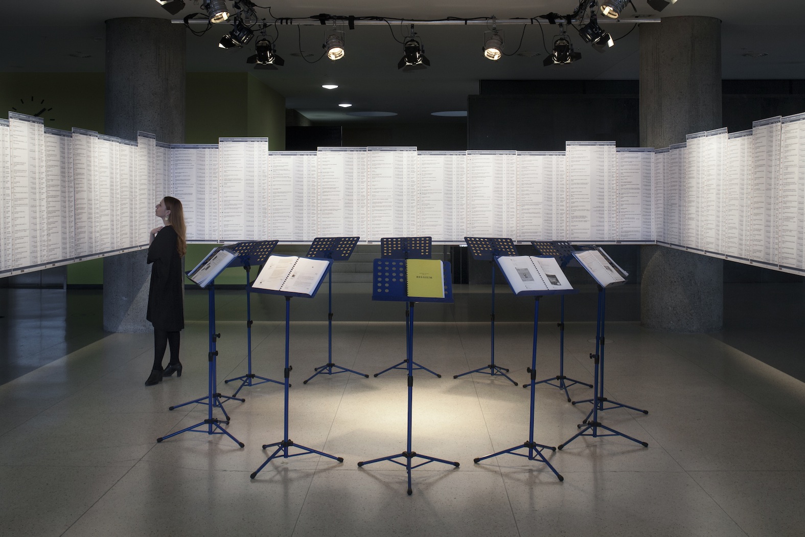 Installation view: Nick Thurston, Hate Library (2017), at transmediale, Berlin, 2018.