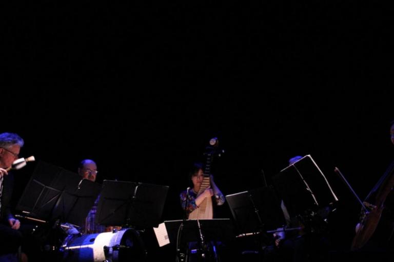 Kronos Quartet performance with Wu Man, Terry Riley and Laurie Anderson at Big Ears Festival 2015 (photo by author)