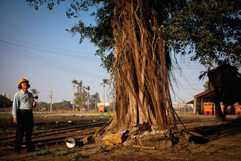 Hong-Kai Wang, "Music While We Work" (2011), a participatory project developed with former sugar factory workers in Huwei, Yunlin, Taiwan. Photo by You-Wei Chen.