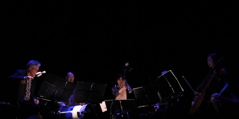 Kronos Quartet performance with Wu Man, Terry Riley and Laurie Anderson at Big Ears Festival 2015 (photo by author)