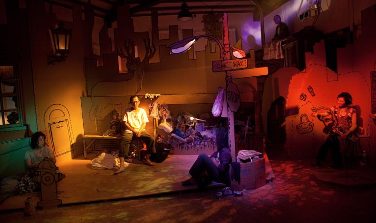 Hong-Kai Wang, "Watching Dust" (2010), an adaptation of Robert Ashley’s opera "Dust," presented at Guling Street Avant-garde Theatre, Taipei, Taiwan. Photo: Chen You-Wei.