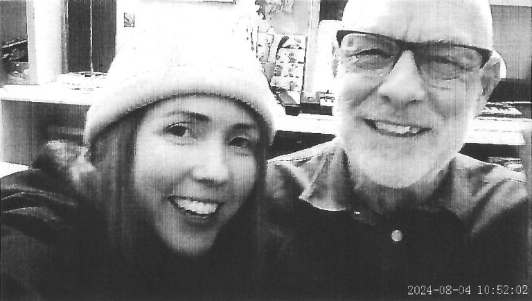 Brian and Beatie in studio - kid camera (scans)