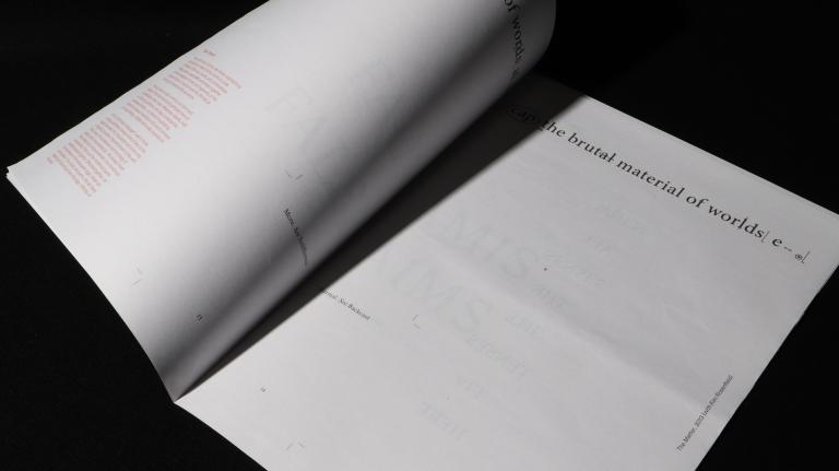 Open spread showing the insert "Janus" (2026) and a Pathways contribution in Nick Thurston's Always More, The Everyday Press, London.