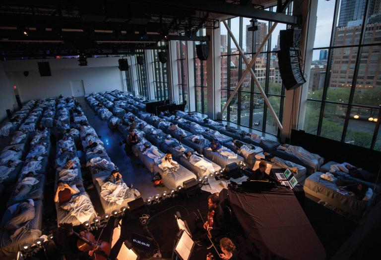 Max Richter and the American Contemporary Music Ensemble (ACME) performing Sleep at Spring Studios, New York, 2018. Photos Mike Terry.