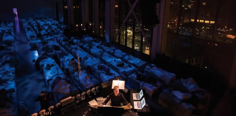 Max Richter and the American Contemporary Music Ensemble (ACME) performing Sleep at Spring Studios, New York, 2018. Photos Mike Terry.